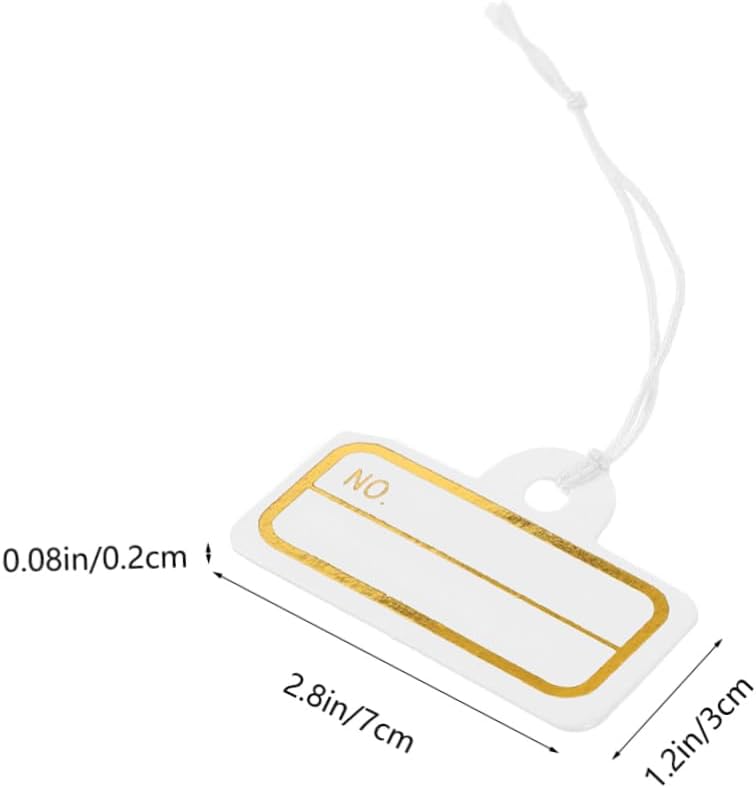 Veemoon 100 Pieces Blank Trinkets Tags With White Elastic String For Jewelry Display - Image 2